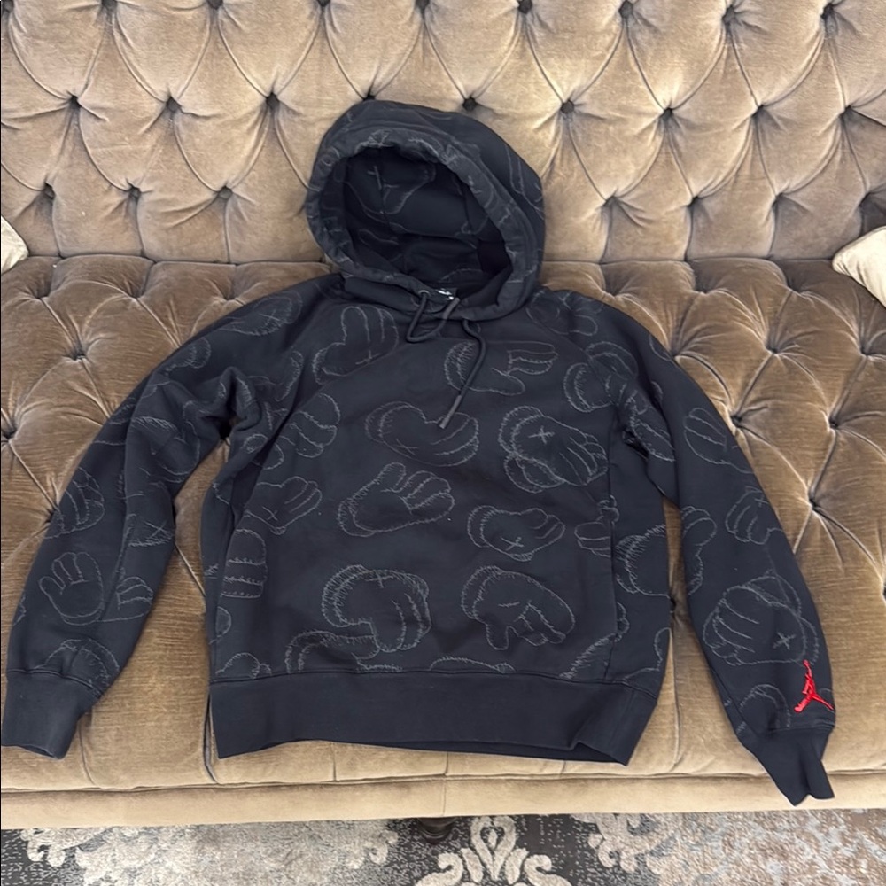 Jordan Kaws Medium Black Graphic Hoodie